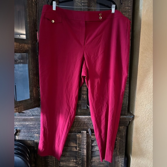 Calvin Klein Red Slacks NWT 20 W - Picture 1 of 5
